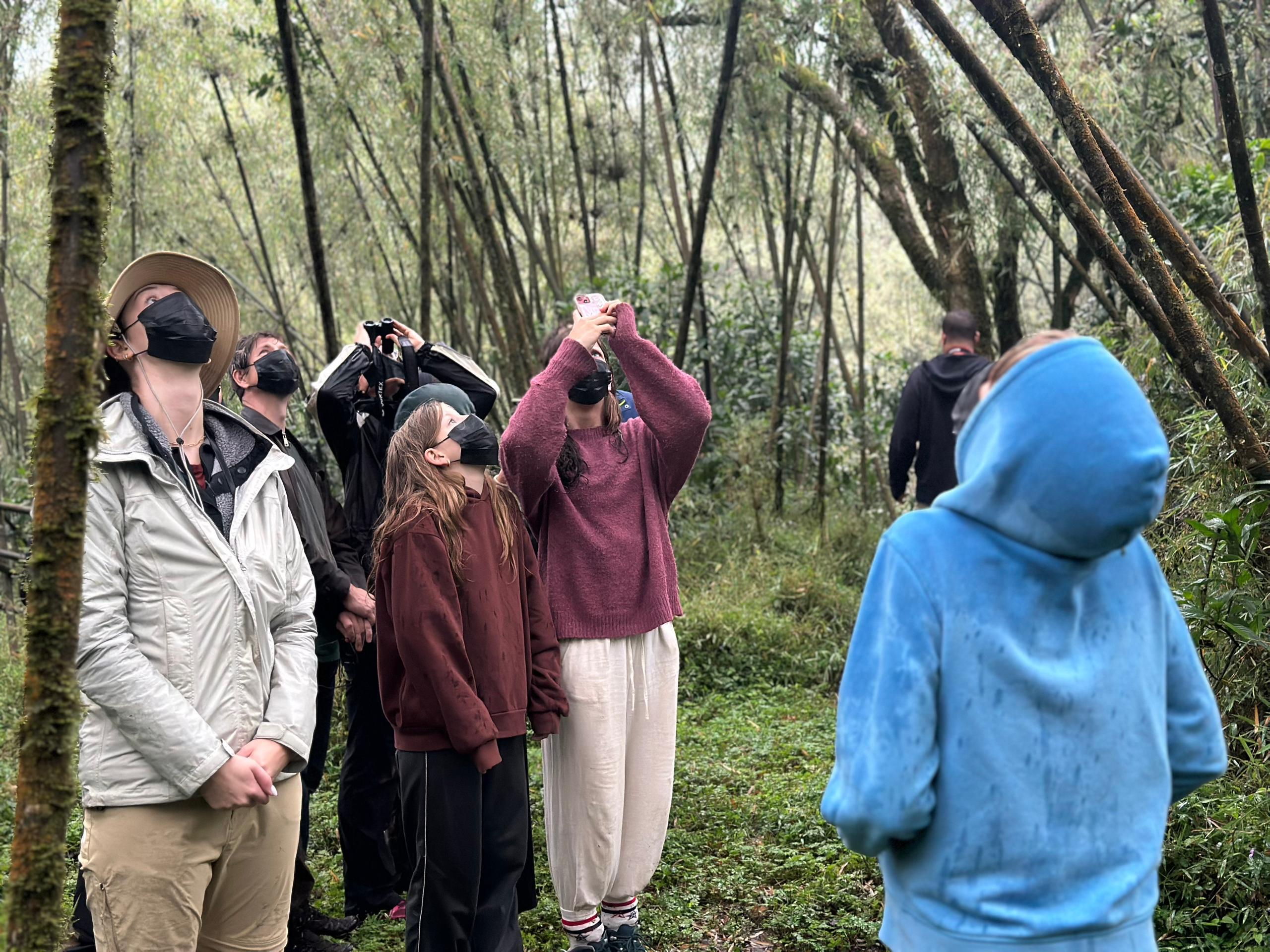 Couple teaching children